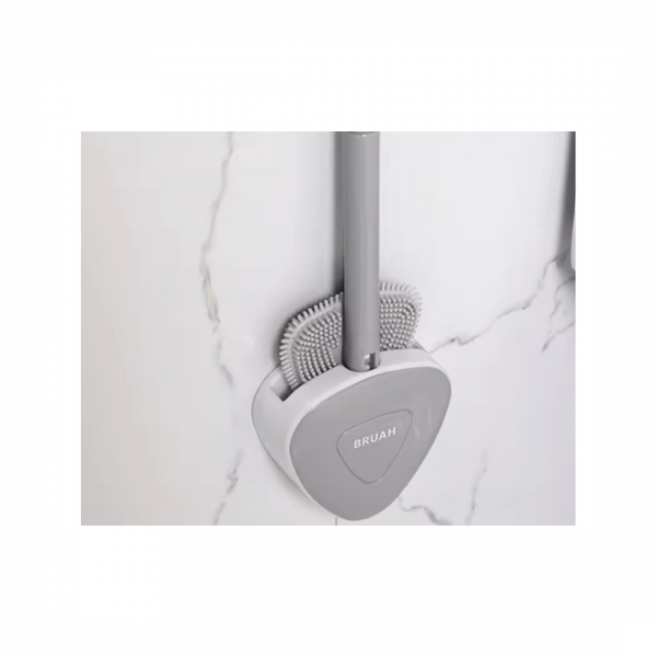 Toilettenbürste mit Wandhalterung, Grau